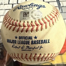 JOSE IGLESIAS KENT EMANUEL ASTROS ANGELS GAME USED BASEBALL 4/24/2021