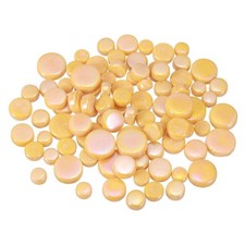 200g Multi-Size Iridescent Round Mosaic Tiles for Crafts Orange