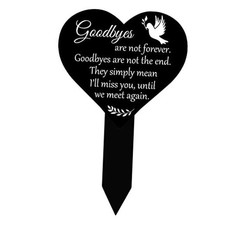Heart Memorial Remembrance Plaque Stake Acrylic Grave Marker for Cemetery