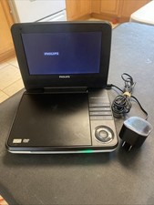 Phillips PET741W/37 LCD Portable DVD Player 7  With Charger White Tested Working