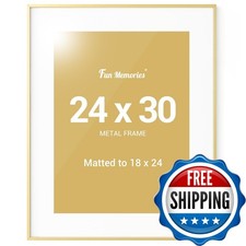 Fun Memories 24X30 Gold Poster Frame 24X30 Aluminum Picture Frame Mat 18X24