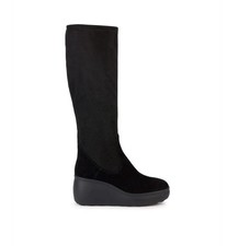 Stivale da donna Geox, camoscio nero, numero 35, nuovo con scatola