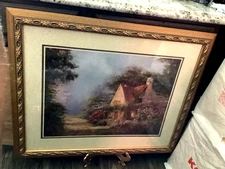 Home Interiors And Gifts Colorful Flowers Cottage In The Woods Gold Ornate Frame