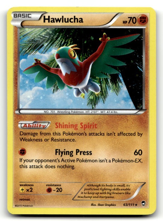 Hawlucha 63/111  Holo Rare XY - Furious Fists LP