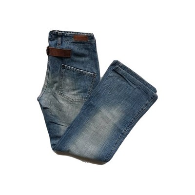 NEIL BARRETT DAMEN BLAU VERWASCHEN BOOTCUT GEALTERT VINTAGE DENIM JEANS HOSE. GR 25