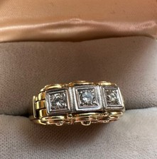 Ring aus Gg 585, Gr. 60(19) 3 Diamanten 0,27 ...