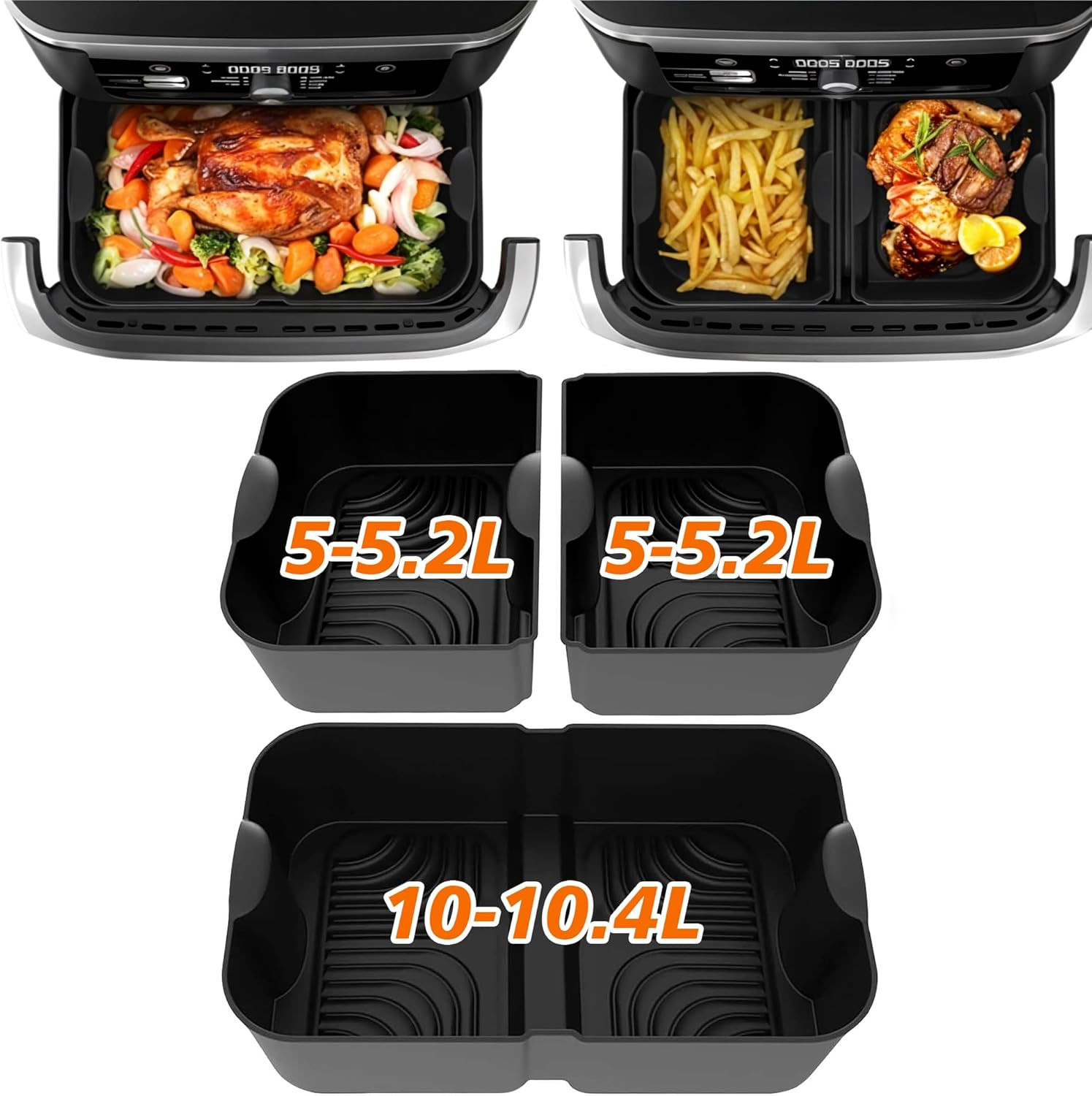 Moule silicone Air Fryer accessoire compatible Ninja AF500EU rectangulaire réutilisable