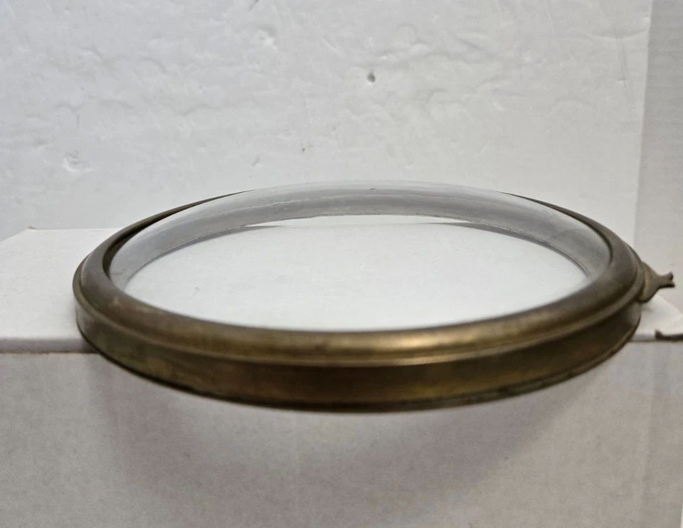 Antique INGRAHAM Mantle Clock Brass Round Bezel & Glass Replacement - Image 3 of 4