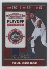 2019-20 Panini Contenders Playoff Ticket /199 Paul George #88 4f5