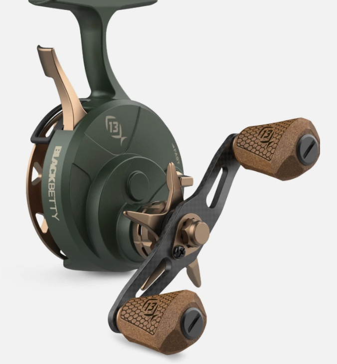 13 fishing black betty 6061 ice reel (Right Hand Retrieve) and get instant hookups by releasing the trigger in the target zone Black Betty Inline Ice Fishing