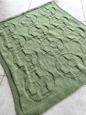 Paper Pattern - Easy Baby Knit Blanket Pattern with Footballs- DK/ Aran