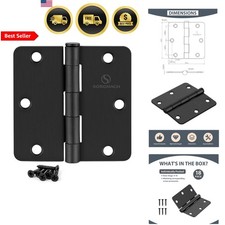 Door Hinges 3.5 Inch Matte Black Interior Steel Hinges 18 Pack