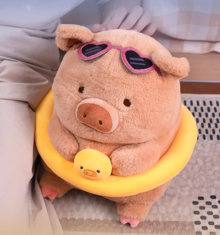 Lulu The Piggy Sunset Beach Series Black Piggy 35cm Plush Doll Gift