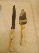 VtG Beach handle wedding cake knife and server Stainless Steel set