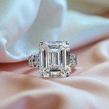 Platinum Emerald Cut Diamond Ring 8.50 Carat IGI Lab Grown Engagement PT950