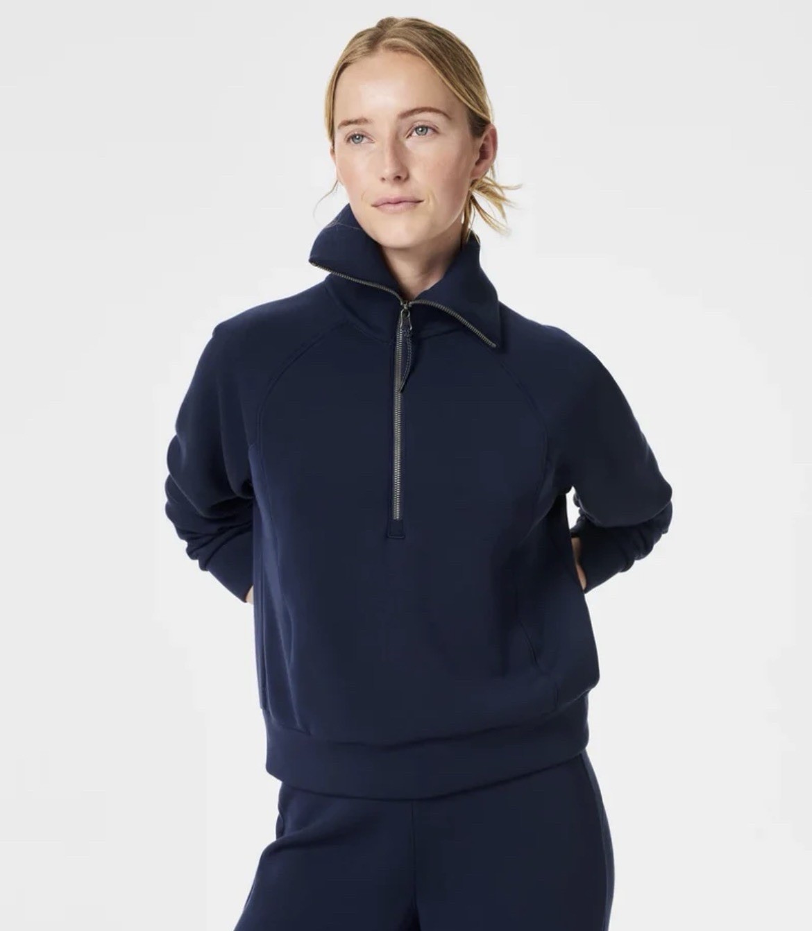 $128 SPANX AirEssentials Half-Zip Sweatshirt in b… - image 1