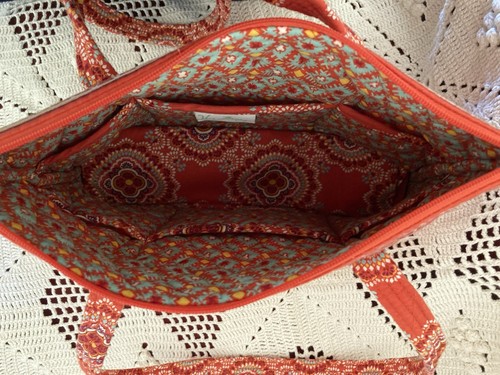 Vera Bradley Orange Paprika Quilted Handbag Retired Purse Medium Boho Exc. Cond. - Picture 5 of 7