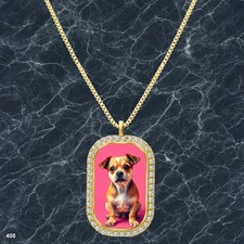 Gorgeous Cute Dog Puppy Pendant Necklace Image Design Glamorous Gold Tone Epic