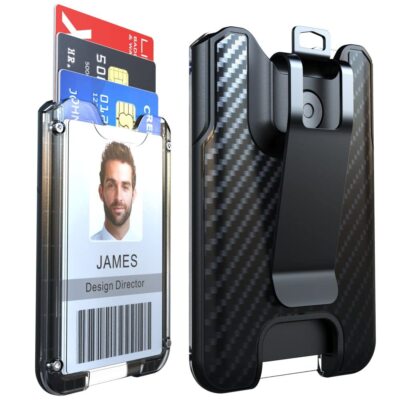 Badge Holder, ID Card Holder with Metal Clip - Durable Polycarbonate