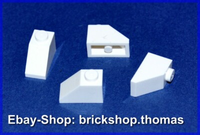 Lego 4 x Dachstein Schrägstein weiß 1x2 - 3040 - Brick Slope White - NEU / NEW