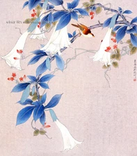 Chinese 100% real natural silk thread,su hand embroidery kits:bird flower 9"