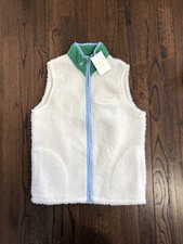 The Beaufort Bonnet Company Boys 14 Van Camp Vest Palmetto Pearl Sherpa - NWT