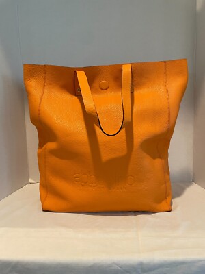 Abbacino Orange Leather Designer Shoulder Hand Bag or Shopper Bag