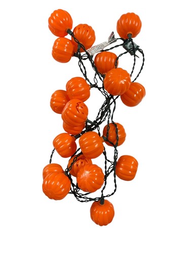 VTG EUC 20 Electric Halloween Jack-o-lantern Blow Mold String Lights • Tested - Picture 5 of 8
