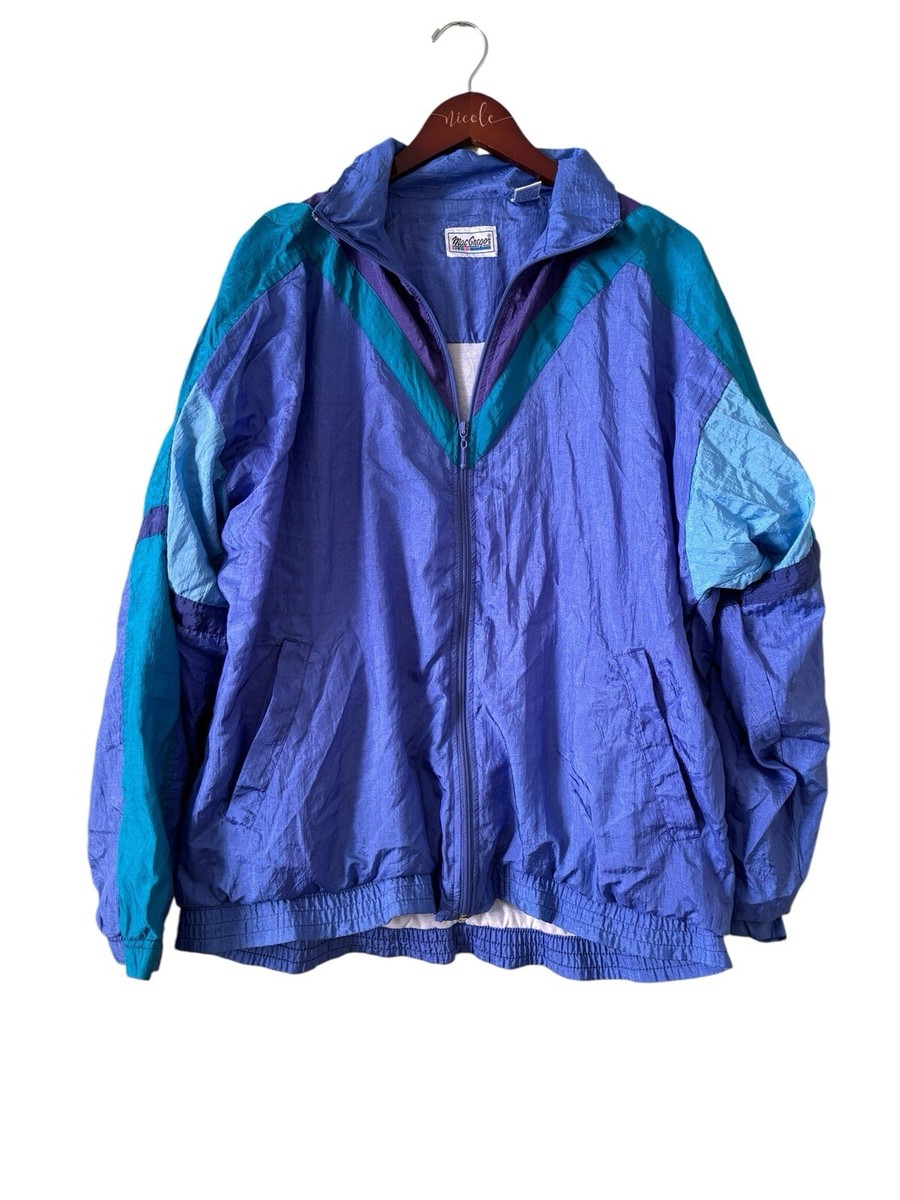 Vintage McGregor 1990s Blue Track Jacket Windbreaker Nylon Vintage McGregor 1990s Blue Track Jacket Windbreaker Nylon