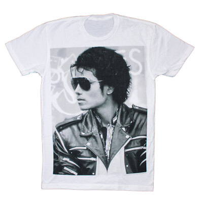 Men's Michael Jackson Sunglasses Tee T-shirt White