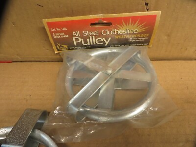 CLOTHESLINE PULLEY NOS STEEL 5'' MY HELPER #1606 NEW WEATHERPROOF HEAVY DUTY