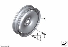 BMW Genuine Compact Spare Wheel Steel Black 3.5B 17" ET 18 Fits F40 36115A062D8