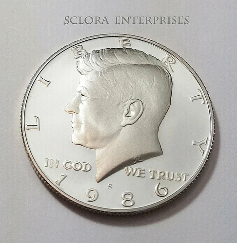 Photo of a 1986-S Kennedy Half Dollar Proof from an eBay listing that sold on Jul 21, 2026
