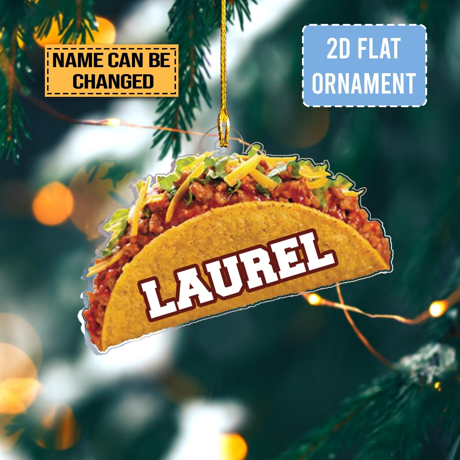 Taco Ornament Mexican Food Acrylic Ornament   Acrylic 2D Ornament  Mexican Cuisi