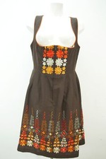 Kuhnen Dirndl braun mit Balkonett süßes Vintage Dirndl ohne Schürze Gr.44