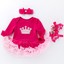 thumbnail 28 - 3PCS Toddler Baby Girls Birthday Party Dress Outfits Romper Tutu Dress Shoes Set