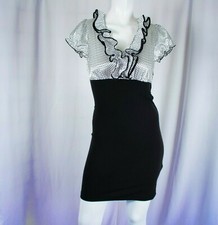 BCX New Black & White Polka Dots Women Retro Bell Sleeves Dress Size XS, 1