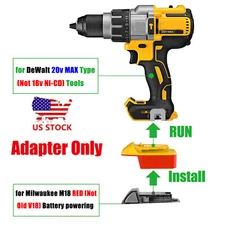 1 fits Milwaukee M18 RED Battery To for Dewalt 20V MAX XR Tool Adapter- US STOCK