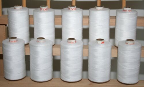 LARGE 3 PLY 1000M WHITE QUILTING SEWING SERGER THREAD - Afbeelding 1 van 1