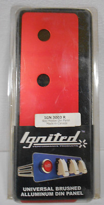 Ignited Universal Brushed Aluminum Din Panel 4 Toggle Switch Plate Bracket RED