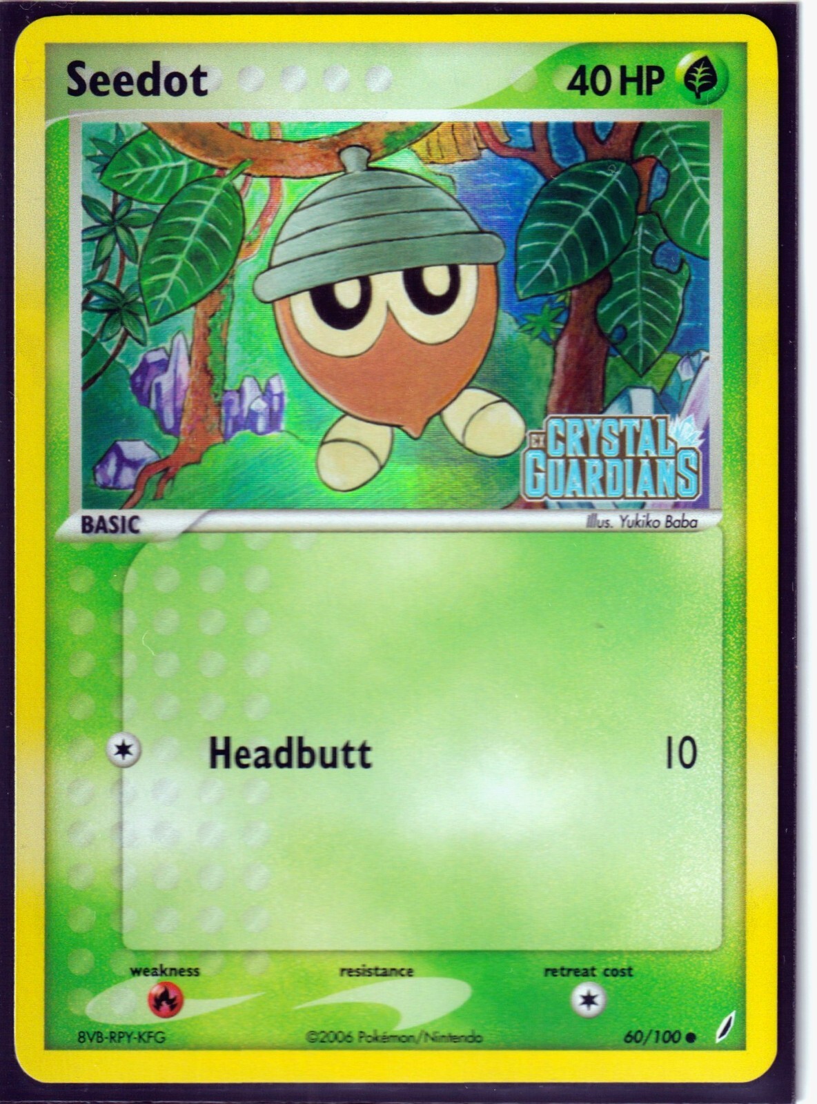2006 SEEDOT 60/100 Ex Crystal Guardians Pokémon Card REV HOLO-STAMPED NM/M