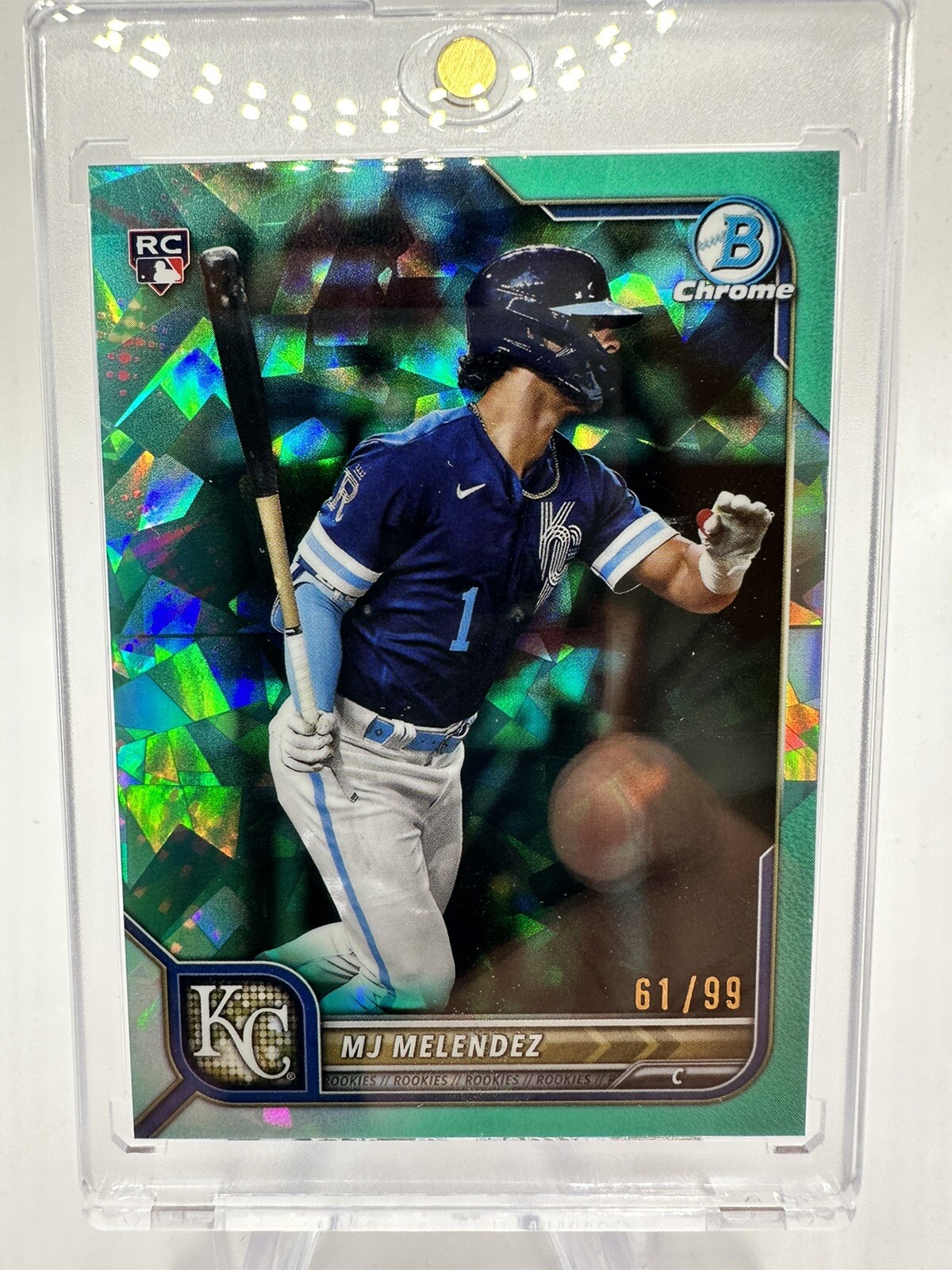 2022 Bowman Chrome Sapphire MJ Melendez Aqua Rookie RC /99 #25 Royals