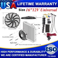 16" INCH New ELECTRIC RADIATOR RACING COOLING FAN 3500 CFM 12V AND MOUNTING KITS