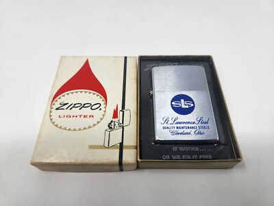 Vintage NOS Zippo St. Lawrence Steel Cleveland Ohio Lighter Unused BUF