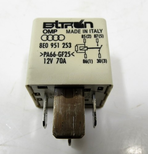 87-Audi VW Fuel Pump 4-Pin White (Replacement) Relay-614 8E0951253 Bitron 70A - Picture 5 of 7