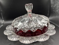 Vintage Pressed Glass Candy Dish Dome Lid || 6”x7.5”