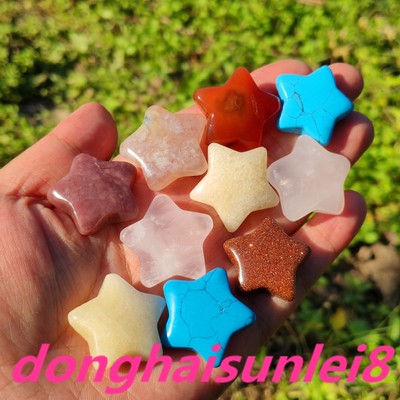 10pcs Natural Blend materials stars carved quartz Gift crystal reiki Healing