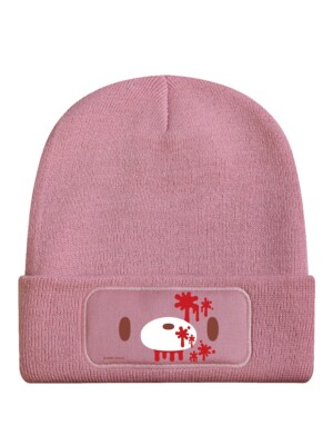 Gloomy Bear Mug Shot Close Up Pink Beanie: blood horror fan