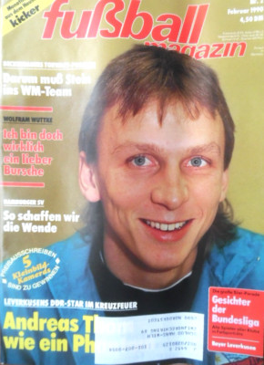fußball magazin KICKER 2- 1990 C Andreas Thom Falko Götz Stein Burgsmüller Immel