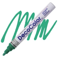 DecoColor, Paint Marker, Green Ink, Broad Point, Opaque Marker, Permanent, Gloss